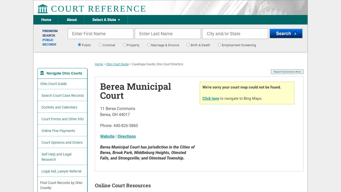 Berea Municipal Court - Court Records Directory